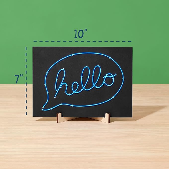 KiwiCo DIY Neon Sign Kit - Light-Up Wire Art STEM Craft, Ages 9+ | Electroluminescent EL wires with battery packs & templates for hands on science and engineering projects; glowing room decor