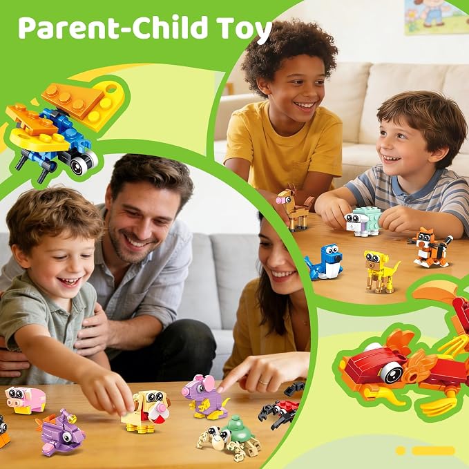 Mini Building Blocks Set Party Favors for Kids 4-8, 36PCS | Small Animal Building Kit, Treasure Box Prizes, Pinata Stuffers for Kids, Prize Kids Classroom, Goodie Bag Stuffers