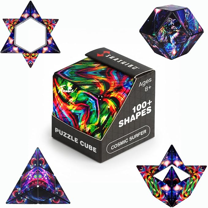 Shashibo DODECA Magnetic Puzzle Cube, Stress Relief Fidget Toy | 100+ Possible Shapes, Sensory Fidget Toy For Adults & Kids, Fun Shape Shifting Puzzle Box For All Ages