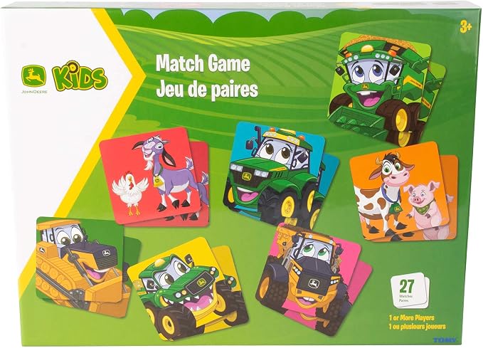 John Deere Kids Matching Game - Farm Themed Memory Game for Toddlers and Kids - John Deere Toys - Preschool Games and Learning Activities - 27 Matches - Ages 3 Years and Up | For Toddlers And Kids, Preschool Games And Learning Activities, John Deere To...