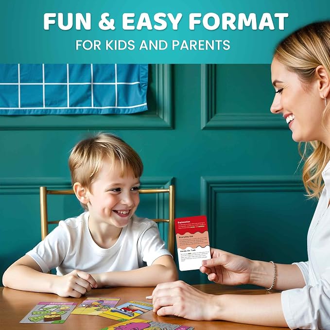 Flash Cards for Kids Ages 5-8 - Learning Card Game for Family