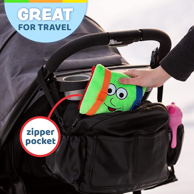 Buckle Toys, Buster Square, Learning Activity, Easy Travel Toy for Toddlers | Develop Motor Skills and Problem Solving, Travel Toy Perfect Car Travel Accessories for Long Trips