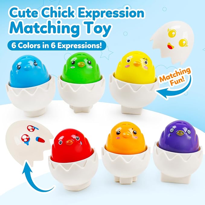 Egg Toddler Toys,Montessori Geometric Egg Shape Sorter Toys Preschool Learning Educational Color Sorting & Eggs Puzzles Matching Games Fine Motor Toy for Boys Girls Ages 1-3