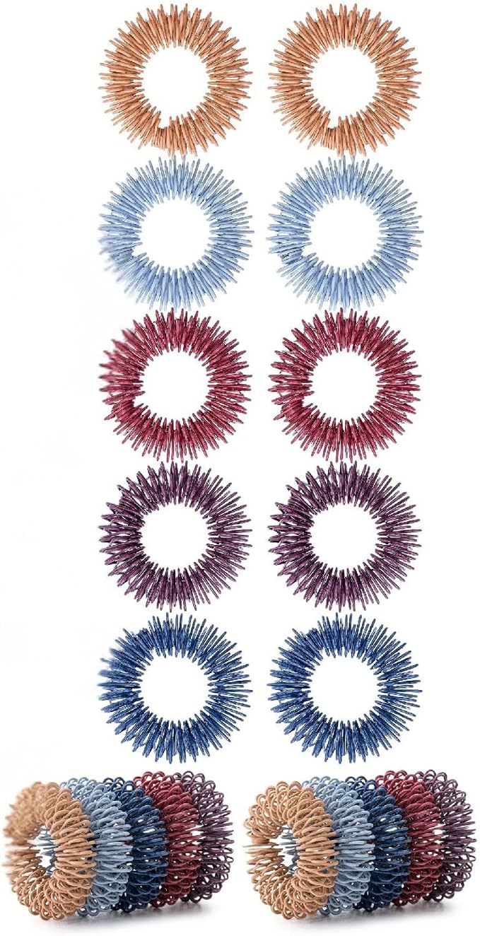 Mr. Pen- Spiky Sensory Rings, 10 Pack, Colorful | Stress Relief Fidget Sensory Toys, Fidget Ring for Anxiety, Massager, Individuals with BFRB, ADHD and Attention Disorder