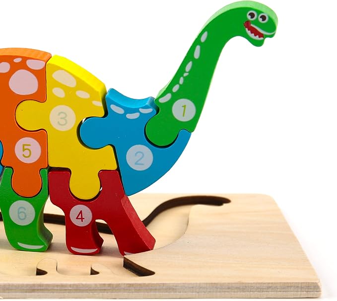Montessori Mama Wooden Puzzles for Kids Ages 3-5, Montessori Toys for 3 Year Old, Animal Toys Ages 3+, 4-Pack Learning Puzzle