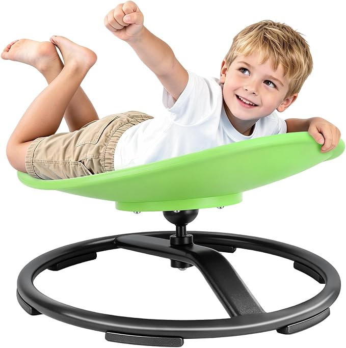 Pterying 21" L × 19" W Large Size Spinning Chair for Autistic Kids, Ages 3+ | Autism Sensory Products, Sensory Toys Gifts for Kids with Autism & ADHD, Training Body Coordination, Light Green