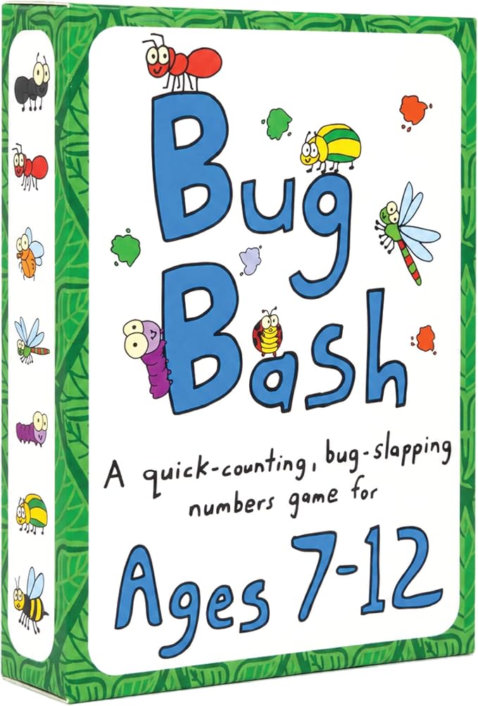 Award-Winning Kids Card Game Ages 7-12 | Fast-Paced Card-Slapping Game | Bug Bash Quick-Counting, Bug-Slapping Card Game Fast, Fun, and Frenetic | Kids Brain Game 2-4 Players | Bug Gifts
