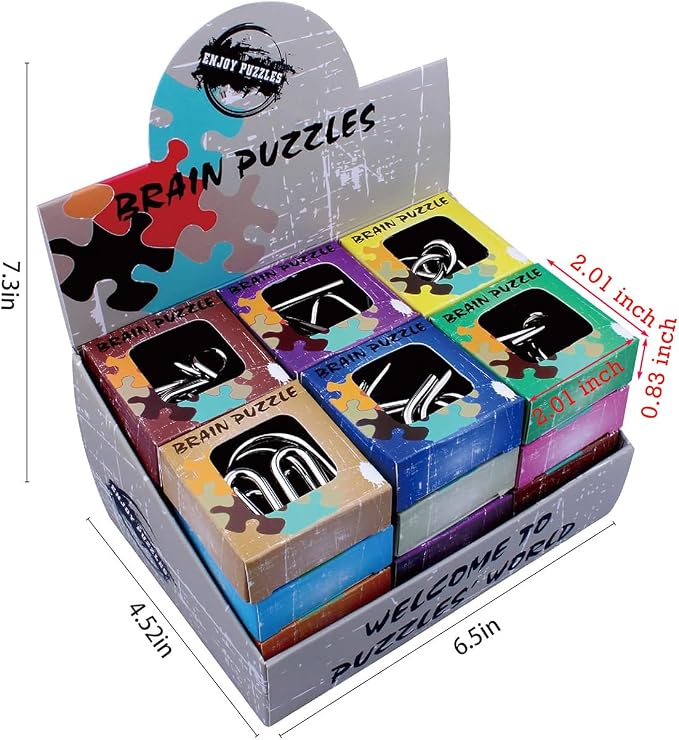AHYUAN 24 Pack Metal Puzzles Brain Teaser IQ Wire Metal Puzzles for Adults Kids Teenagers Gifts Fidget Toys Educational Puzzle Games Toys Magic Trick Toy Party Favors for Kids Adults Challenge