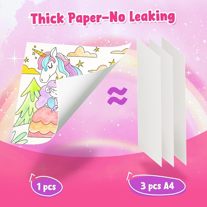 JoyCat Paint with Water Coloring Books for Toddlers (Magical Pony) | Watercolor Painting Set for Kids Ages 3-5 & 4-8, Arts & Crafts Drawing Activity Travel Toy, Birthday Gifts for Boys & Girls