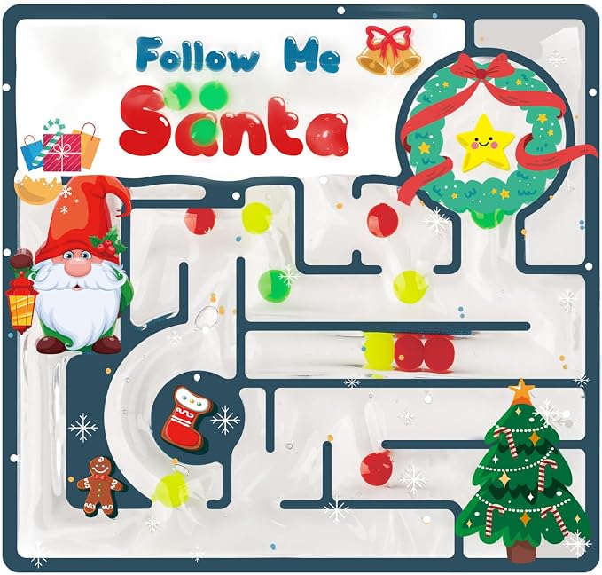 Sensory Squishy Maze Fidget Toys for Kids Christmas Stocking Stuffers | Gel Filled Autism Toys for Special Need, Quiet Fidgets Calming Toys for Preschool, Gifts Prizes for Classroom