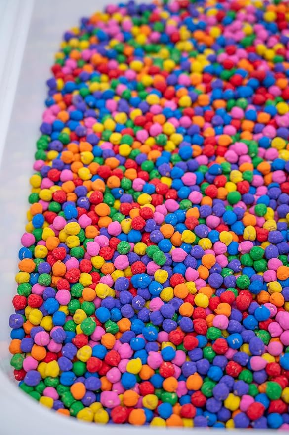 Colored Chickpeas for Sensory Play and Sensory Bins - Many Different Seasonal Colors (4 Cups, Rainbow)