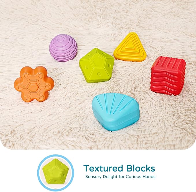 LiKee Montessori Activity Cube Toy, Sensory Shapes for Baby 12M+