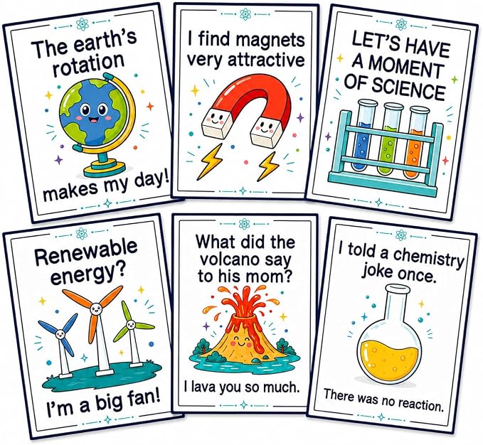 Funny Science Posters Set of 6, Science Classroom Decor, 11x14 Inch | science classroom science posters for classroom middle school chemistry posters scientific method poster