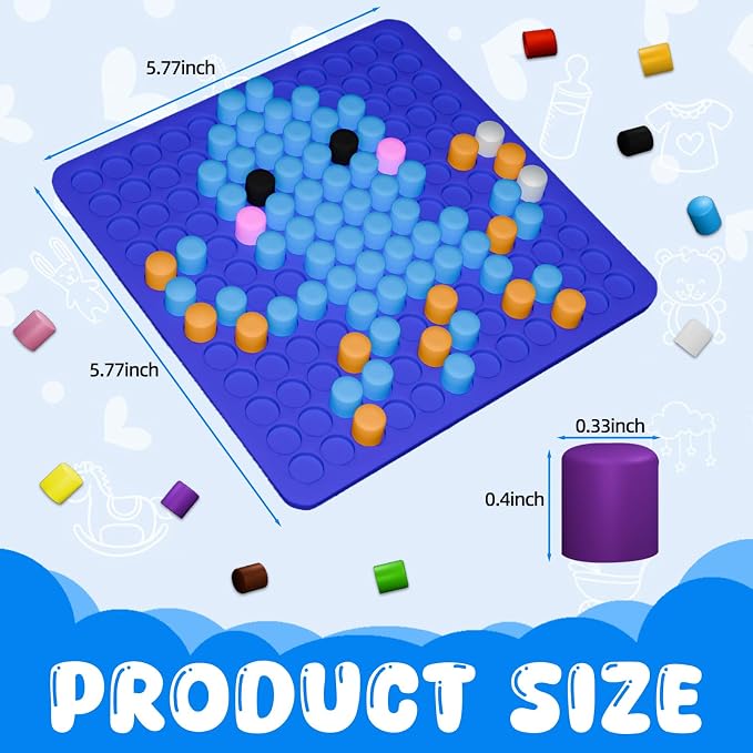 STEM Toys Pixel Art Kit for Kids, 500 Pcs 10 Colors Pixel Bricks Challenge Fine Motor Skills Game Educational Science Kits Learning Toys for Math Manipulatives Sensory Bin Sorting Counting Training
