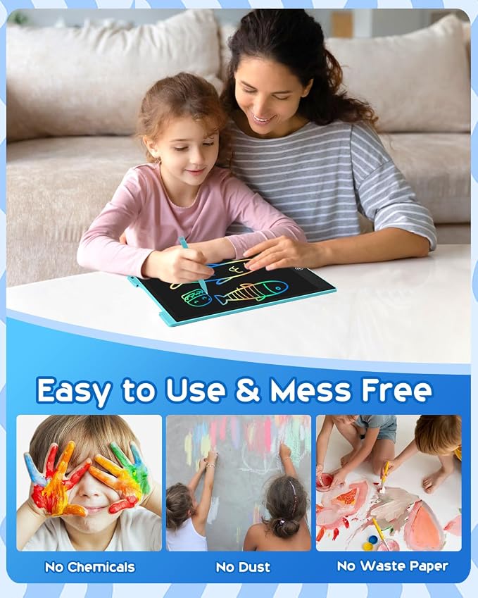 cimetech 2 Pack LCD Writing Tablet for Kids, Doodle Board Drawing Pad | 12 Inch Toddler Toys for 3-8 Year Old Girls Boys, Travel Essentials, Educational Toys Birthday Gift for Children