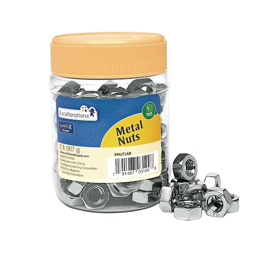 Excellerations Metal Nuts, 2 lb Excellerations Loose Parts | Ages 3+, PreK+, Metal Nuts for Sorting & Counting, Upcycled Materials, Educationals for Kids