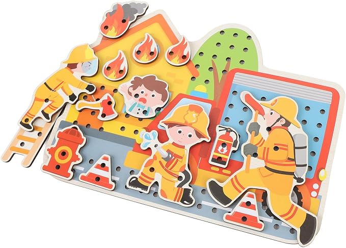 Interactive Cognitive Wooden Threading Game for Kids Fine Motor Skills Training Beech Wood Material