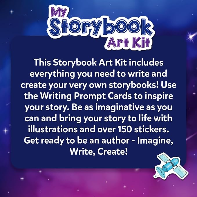Skillmatics Storybook Art Kit – Space 2.0, Writing Activity, Gift for Kids | Create Space Stories, 300+ Stickers, Scrapbooking & Journal, Storytelling Activity, Screen-Free Craft, Ages 5, 6, 7, 8, 9