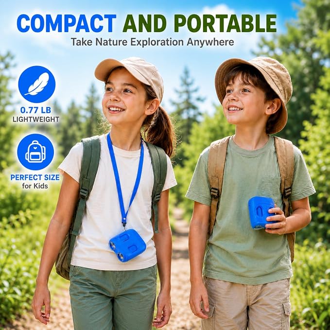 2-in-1 Kids Microscope & Telescope, STEM Science Explorer Toy Gift Age 5-10 | From Close-up Details to 10X Distant, Photo Video Capture, Ideal Educational Birthday Kits for Boys Girls Outdoor Nature Game