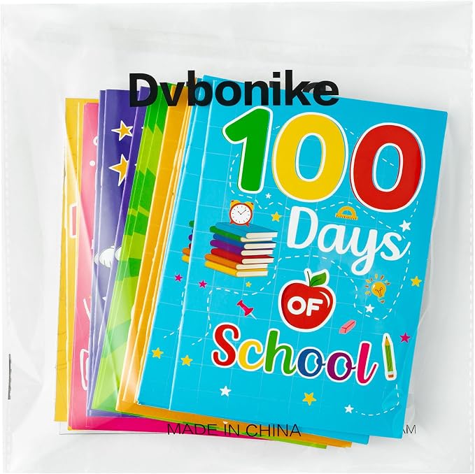 24Pcs 100th Day of School Coloring Books Happy 100 Days DIY Color-in Pages Pencil Book Clock Cute Patterns Drawing Booklet Classroom Reward Art Activity Gifts Party Favors Supplies for Kids