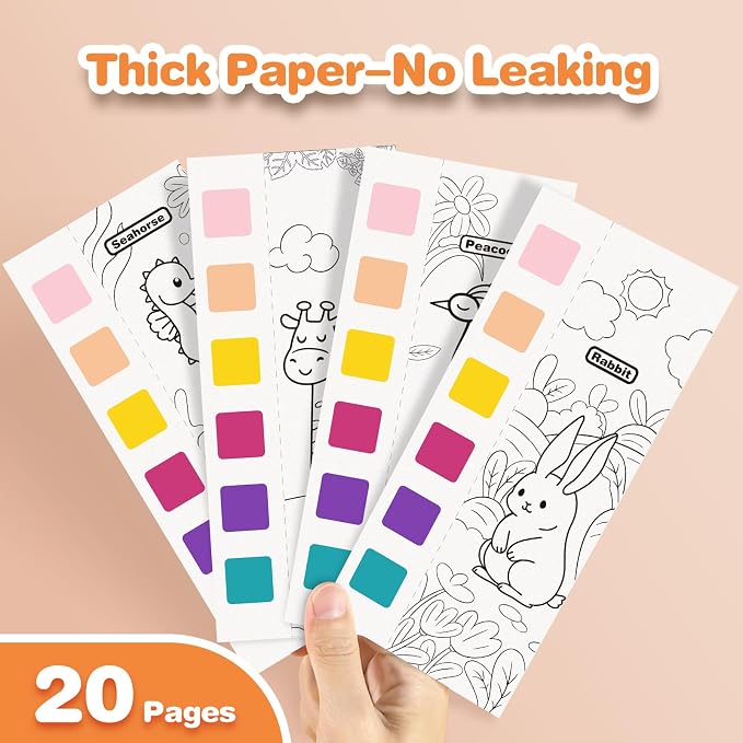 ZHOC Paint with Water Coloring Books for Kids, Pocket Mess Free Watercolor Painting Sets for Kids Ages 3 4 5 6 7 8+, Water Color Paint Set Arts and Crafts Gift for Boys Girls, Animals
