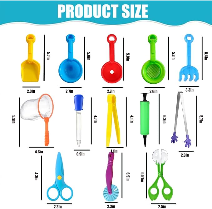 13 Pcs Sensory Bin Filler,Sensory Bin Tools, Fine Motor Skills Handy Scooper Set,Sensory Bin Toys,Fine Motor Skill Development