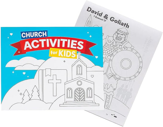 Fun Express Church Sunday School Quiet Time Activity Pad for Kids | 10" x 8", 12 Pieces
