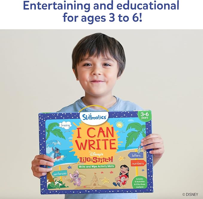 Skillmatics I Can Write Disney's Lilo & Stitch – Educational Toy and Game | Reusable Preschool Learning Activities, Back to School Supplies, Gifts for Students, Kids, Toddlers Ages 3, 4, 5, 6