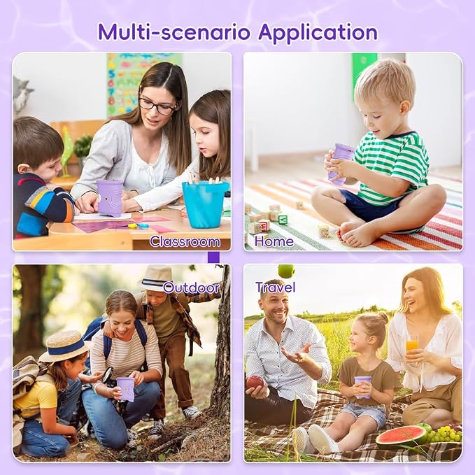 Temodu Kids Microscope 2.0" Screen 1000X Digital Microscope for Kids, Mini Pocket Handheld Microscopes for Children Birthday Festival Gift, Science Education Fun Toys for Boys Girls Ages 4-12 (Purple)