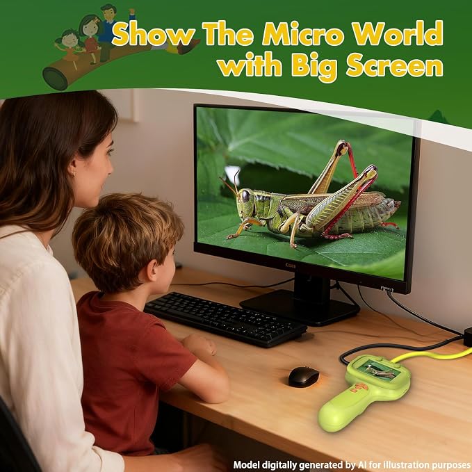 Kids Borescope Camera, STEM Learning Toy for 3+ Years Old Boys Girls | Back to School & Birthday Gift for Kids, Portable Outdoor Camping Exploration Toy with 8 LED Lights & 2.4‑Inch Screen