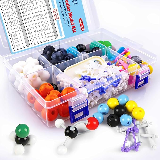 Chemistry Molecular Model Kit (208 Pcs) for Student and Teacher,Organic and Inorganic Chemistry Learning Set,Motivate Enthusiasm for Learning Chemistry and Raising Space Imagination