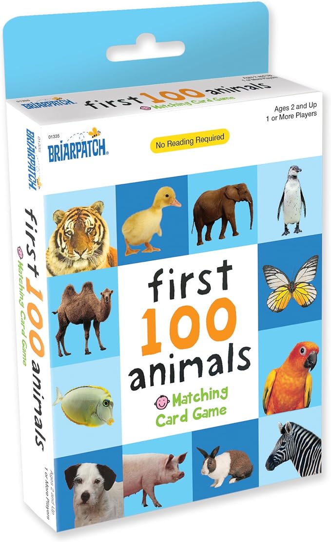 Briarpatch, First 100 Animals Matching Card Game, Based On Board Books by Roger Priddy, Preschool Learning for Kids