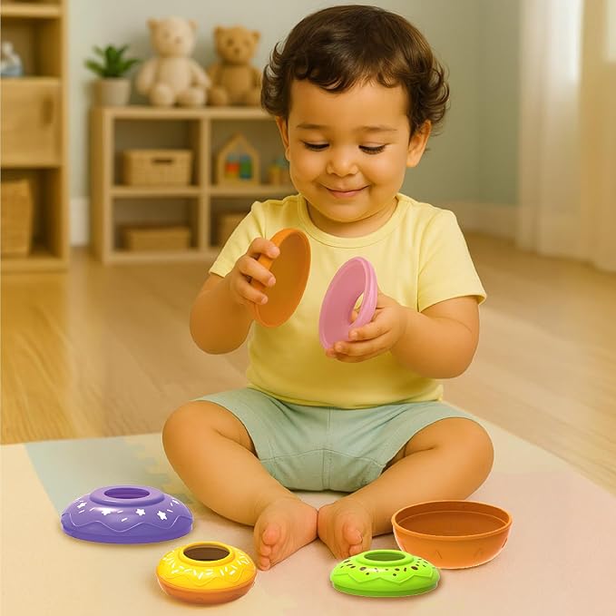 Imagimake Leaps & Bounds - Nesting Doughnuts, Montessori Toy, Ages 12M+ | Early Learning Montessori Toy, Learn Colors, Sizes & Stacking Skills, Birthday Gift for Boys & Girls Ages 1,2,3 Years Old