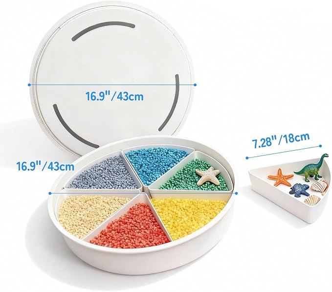 Toddler Sensory Bin with Lid, Large Sensory Tray for Toddlers, Removable Storage Inserts, Sensory Activities for Kids Fine Motor Skills Development