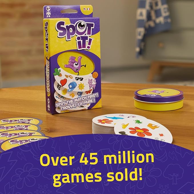 Asmodee Spot It! Classic Card Game (2024 Refresh) - Eco-Blister Edition, 5-in-1 Visual Perception Game for Quick Reflexes and Family Fun, Ages 6+, 2-8 Players, 10 Minute Playtime, Pack of 36