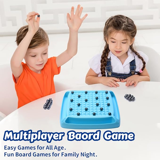 Magnet Game, Magnet Chess Game for Kids 8-12 with 28pcs, Magnetic Board Games for Kids and Adults, Gifts for Boys & Girls, 2-4 Players (Blue 28)
