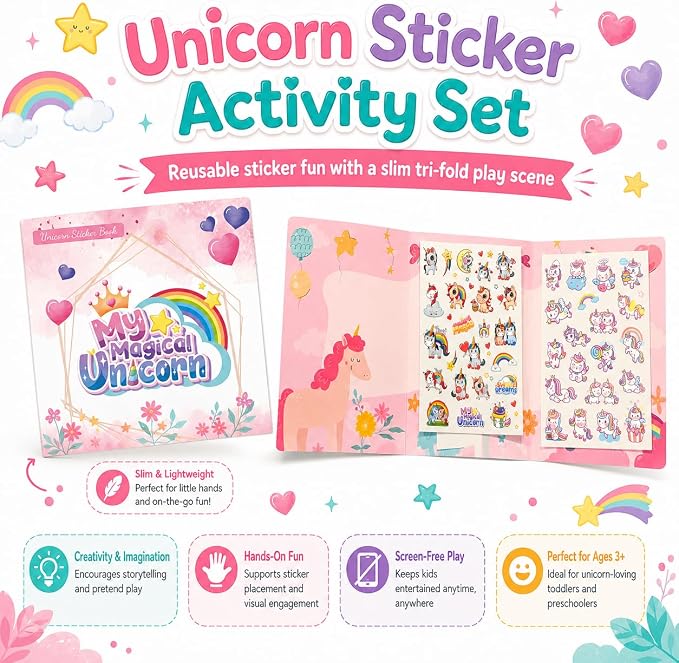 Calm Kids Sensory Kit - Screen-Free Busy Box Ages 3+ | 6-Piece Travel Toy Set, No-Mess Art and Play, Pink/Brown, Fine Motor Skill, Fidget, Quiet Time Fun