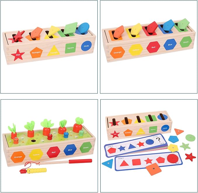 Montessori for Kids, Magnetic Color Shape Sorting Matching Box | Early Learning Toys, Wooden Educational Toy, Fine Motor Skills Toys for Boys Girls