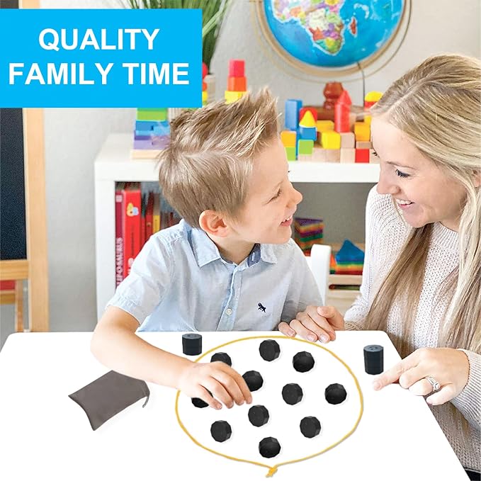 Magnet Game with String for Family Game Night & Travel & Camping - Magnetic Chess Games with Full-Size Stones - Fun Portable Two Player Strategy for Adults Teens and Kids