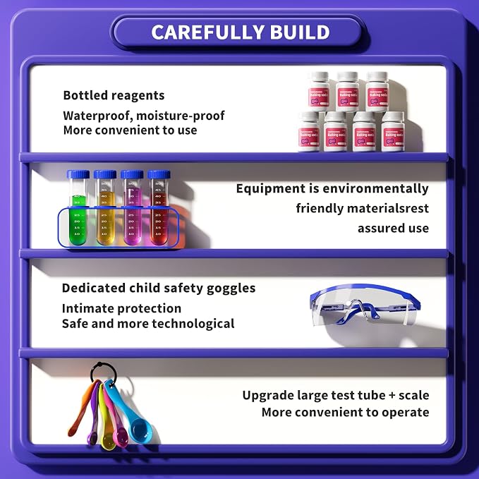 Science Kit with 220+ Science Lab Experiments, DIY STEM Educational Learning Scientific Tools for 3 4 5 6 7 8 9 10 11 Years Old Boys Girls Kids Toys