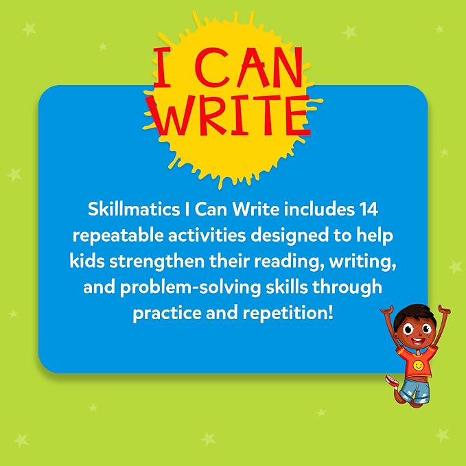 Skillmatics I Can Write – Preschool Learning Activity Book, Gift for Kids | Reusable Write and Wipe Mats, Educational Toy, Back to School, Montessori Gifts for Students, Kids, Toddlers Ages 3, 4, 5, 6