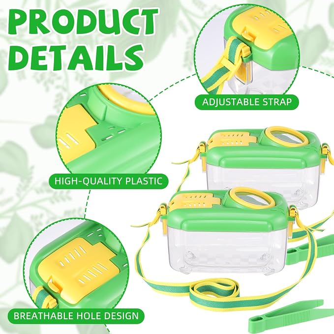 Halloscume 6 Sets Bug Catcher for Kids Insect Catching Kit, Green