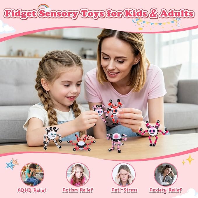 3 PCS Travel Toys Transformable Fidget Spinners Toys for Kids and Adults Sensory Toy for Boys Teens Stress Relief Autism ADHD Cool Road Trip Travel Essential Birthdays Gifts for Party Favors