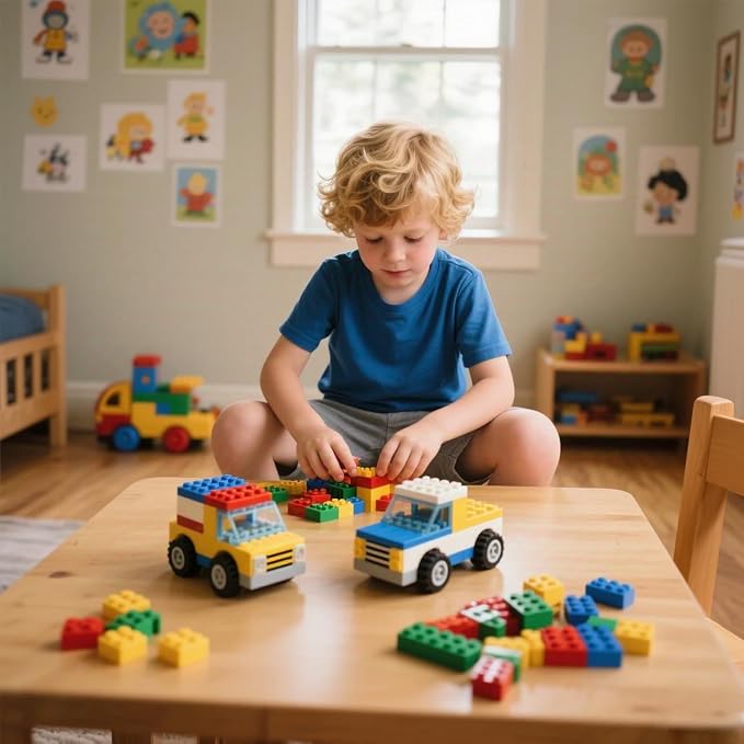 HUIZDQ 120pcs Wheels and Axles Set, Compatible with Classic Brick Toys | Including Wheels, Windshield, Traffic Light, Vehicle & Truck Parts, Classic Pieces & Accessories