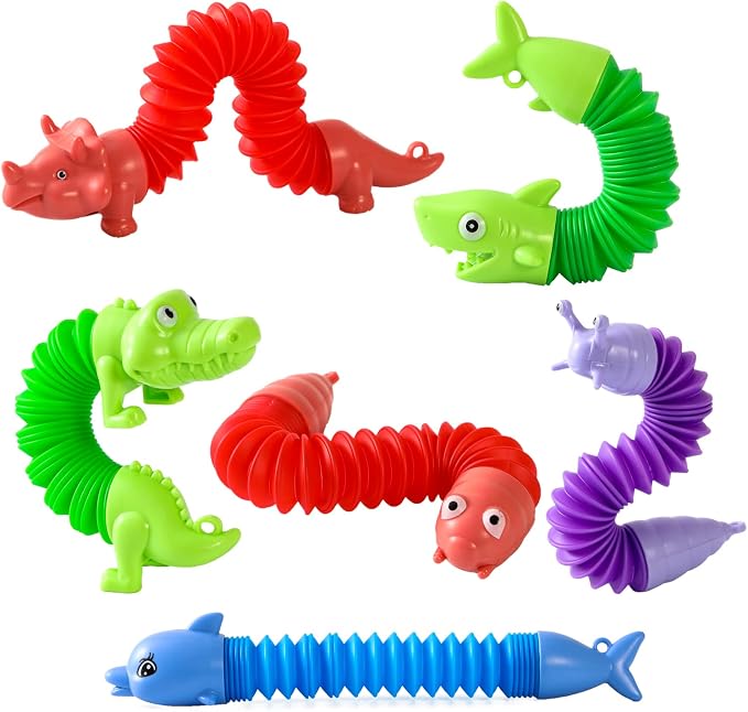 Animal pop Tubes Fidget Toys, Sensory Toys for Toddlers 3-4 | stocking stuffers for kids toddler , toys for autistic kids 5-7,easter egg fillers,easter egg stuffers