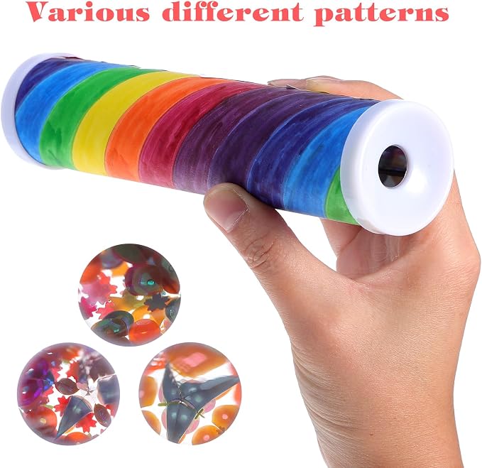 Abaodam DIY Kaleidoscope Kit for Kids, 7.4Inch Educational Craft | with Kaleidoscope Accessories for Home Classroom Hands-on Stem Learning Activity