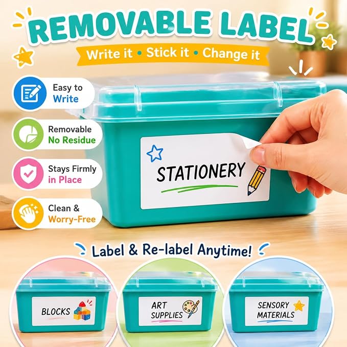 Sensory Bin with Lid for Toddlers 3 Pack 12.8 in, Stackable toy bins | Carolart Durable Plastic Sandbox for crafts, easy stack activity containers for sand, crafts, puzzles and toys
