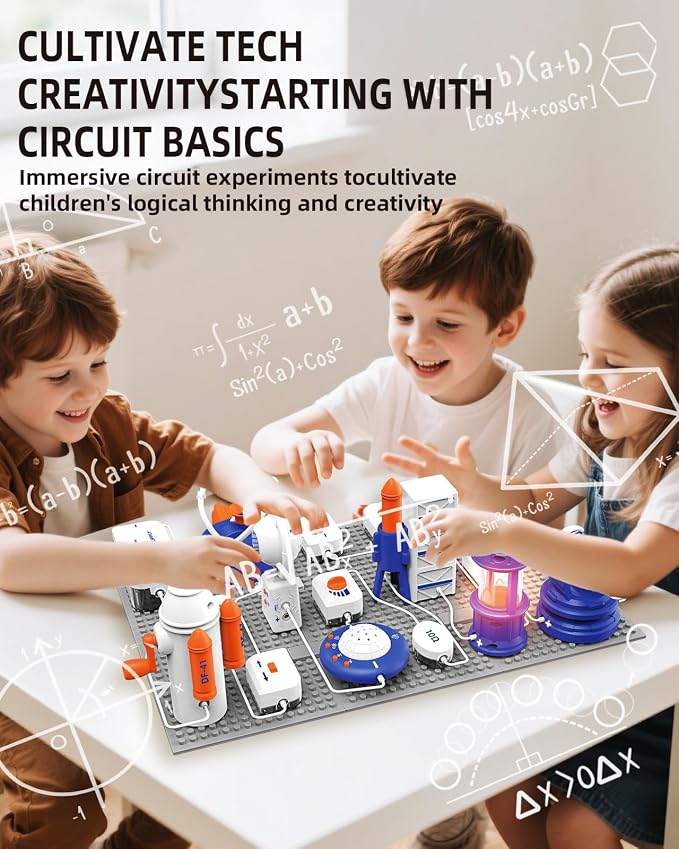 Science STEM Kits for Kids, Electronics Exploration Kit, 66 Pcs DIY Circuit Parts, Over 1200 Projects, STEM Educational Toy Gifts for Kids Boys Girls Ages 3 4 5 6 7 8 9 10 11 12, Color Project Manual