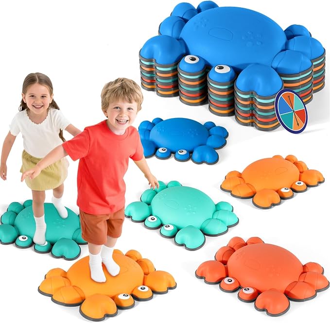 TOPNEW Stepping Stones for Kids, Non-Slip Balance Stepping Stones for Promoting Children's Coordination Skills, Toddler Stepping Stones Obstacle Course for Kids Age 3 4 5 6 7+