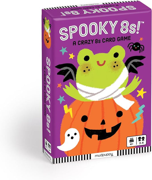 Mudpuppy - Spooky 8s! Card Games for Kids | Ages 4+, Kids Version of Crazy 8s, Ideal for 3-4 Players, Halloween Themed, Family Fun, Screen-Free Play, FSC Certified